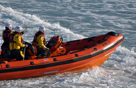 The Newquay Lifeboat returning from a rescue