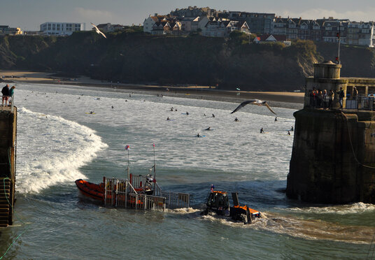 Launching of Newquay Lifeboat