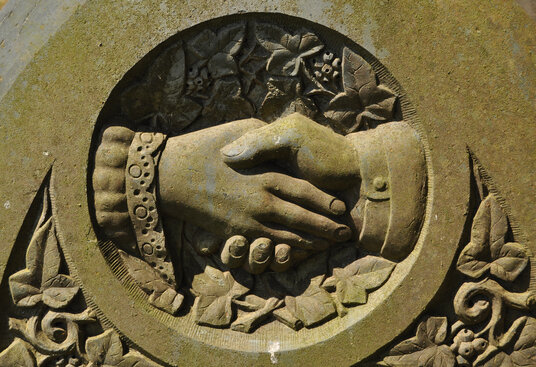 Carving on a gravestone in the churchyard