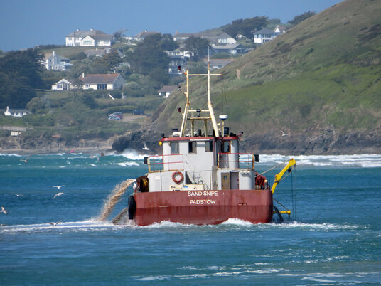 Dredger on the camel estuary