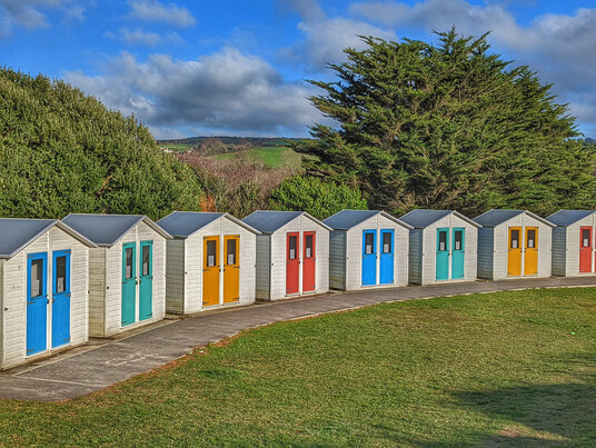 Beach huts at Par beach
