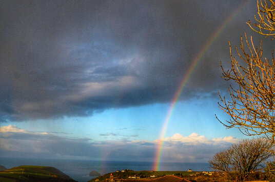 Rainbow over Trebarwith Valley