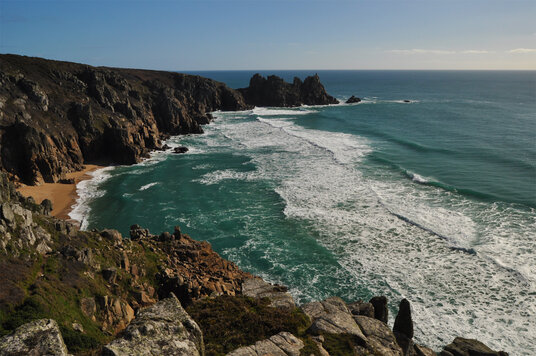 View over Pedn Vounder beach
