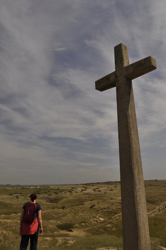 Enormous cross on the dunes