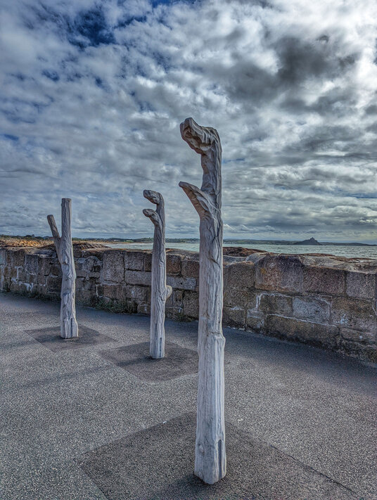 Sculptures on the coast path