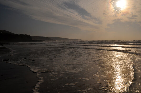 Perranuthnoe beach at high tide