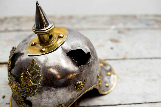 German WW1 Helmet in Cornwall's Regimental Museum