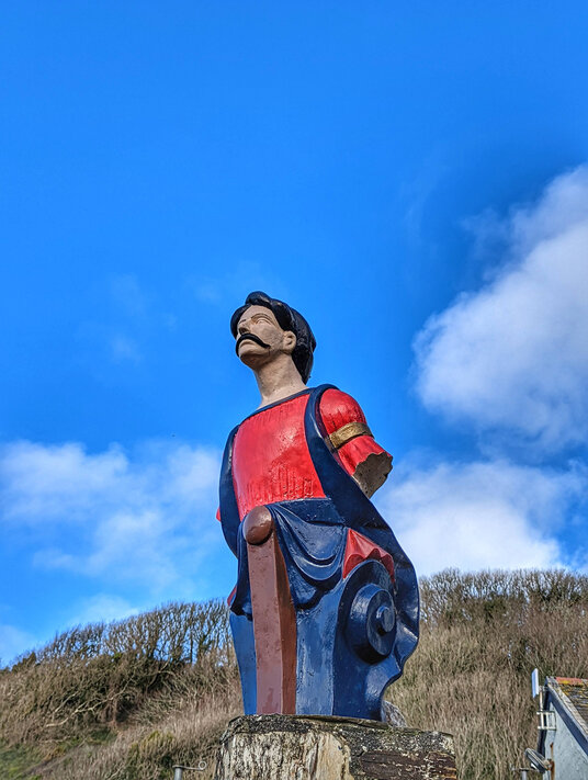 Ship's figurehead at Polkerris