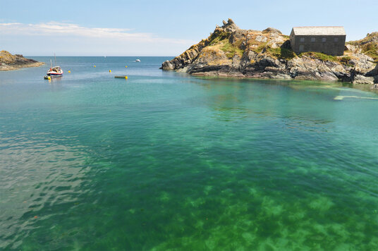 View out of Polperro Harbour