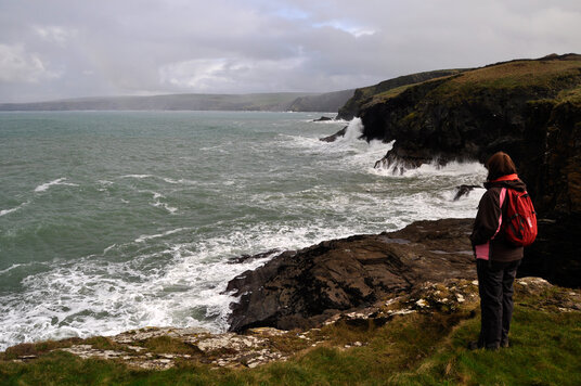 Port Isaac Bay in winter
