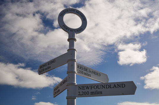 Telegraph signs at Porthcurno
