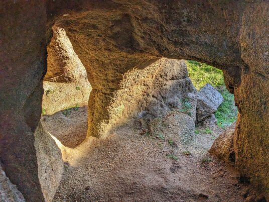 The hollowed-out cliff at Porthgwarra