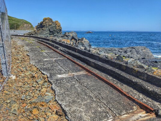 Tramway remains at Porthkerris