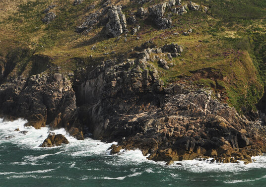 Cupola (circular beige area) and granite sheets at Porthmeor
