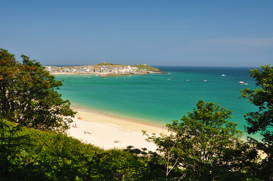Porthminster beach from the footpath