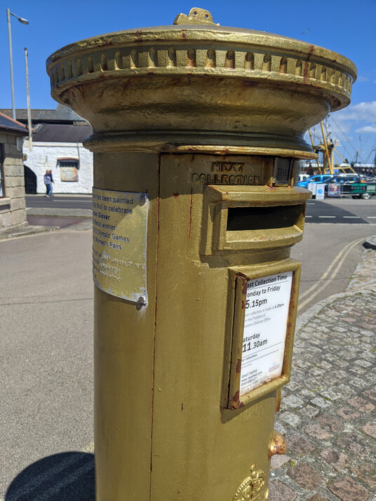 Postbox commemorating Olympic Gold
