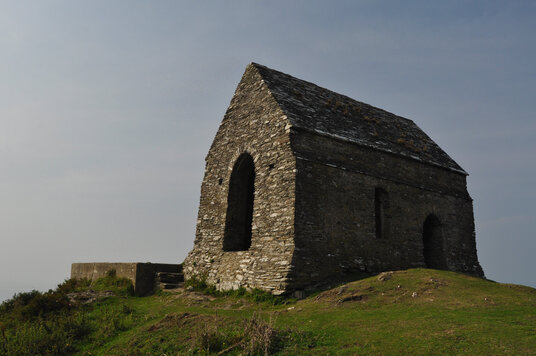 Mediaeval chapel at Rame Head