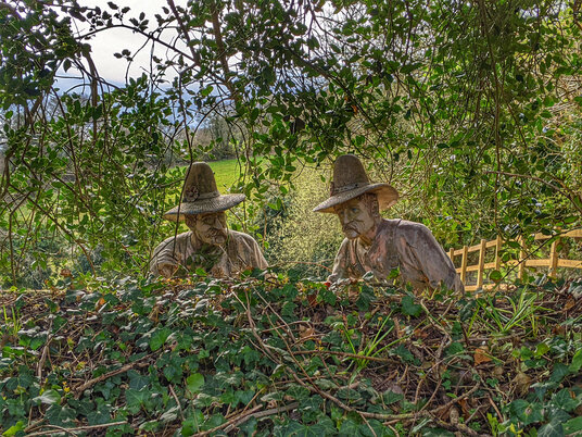 Garden statues on Restronguet Hill