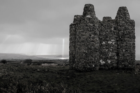 Rogers' Tower looking over Mounts Bay
