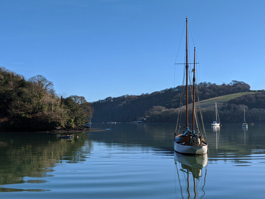 Boats moored near Roundwood Quay