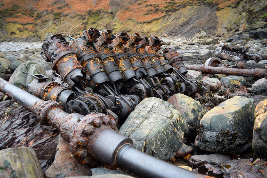 Remains of the wreck at Tremoutha Haven