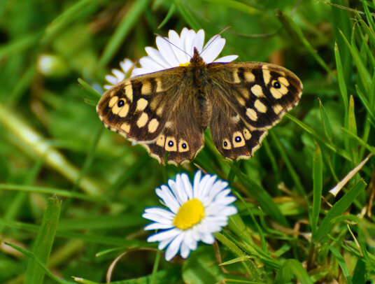 Speckled Wood butterfly in the copse