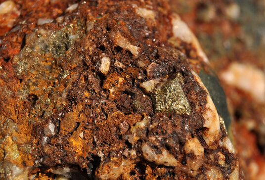 Pyrites in the cliffs at Trevellas Porth