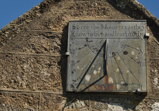 Sundial on the church