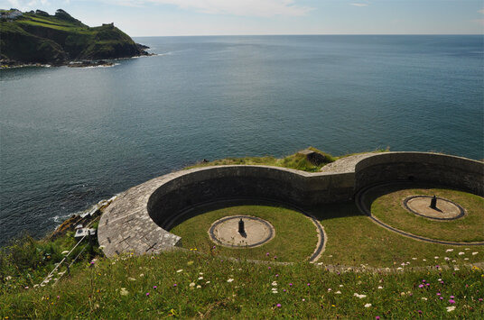 Gun emplacements on St Catherine's Castle