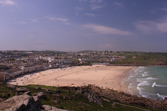 View over Porthmeor from The Island