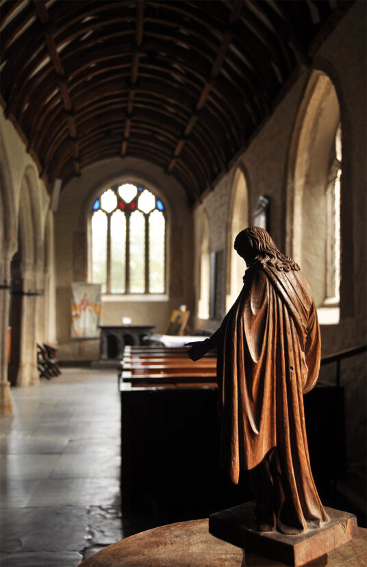 Statue of Jesus, St Kew Church
