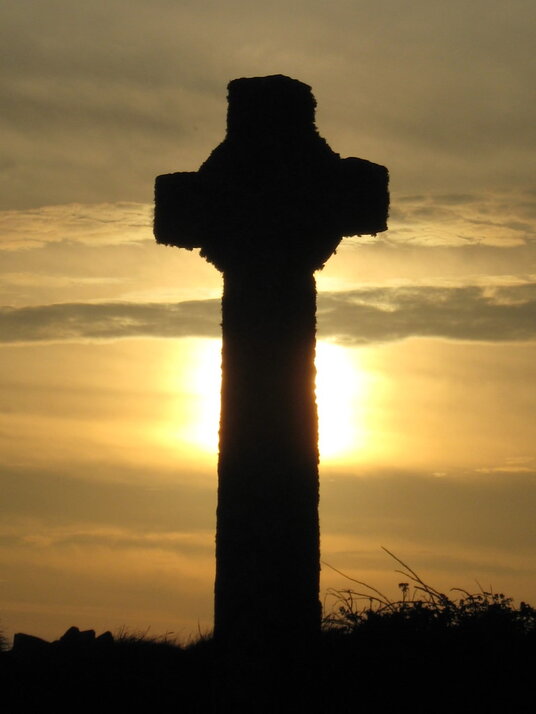 Celtic cross in the churchyard