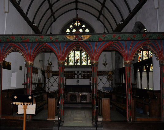 Inside St Mawgan church