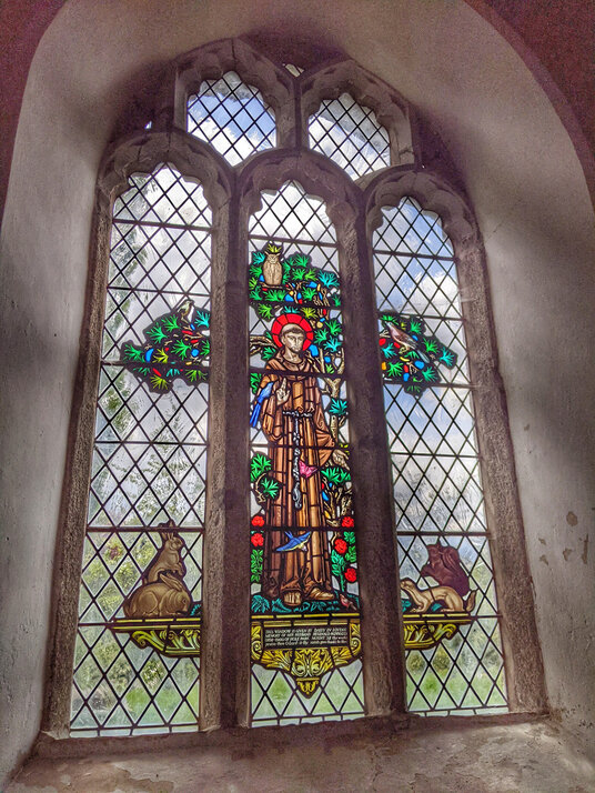 Stained glass at Cardinham church