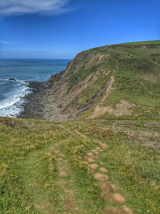 Coast path at Stanbury Mouth