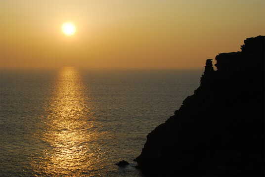 Sunset at Tintagel Castle