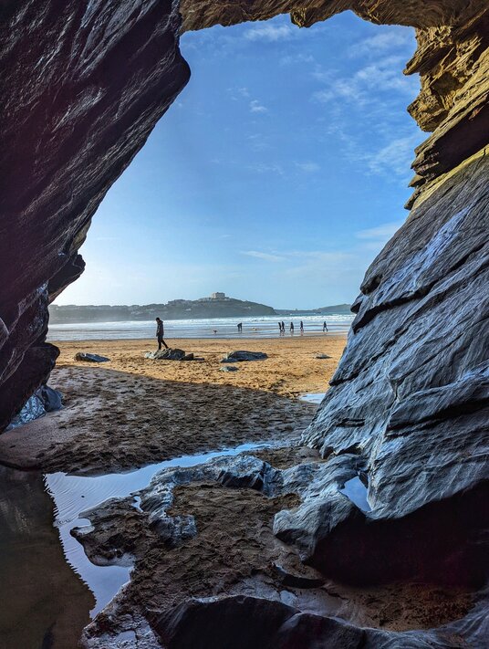 Cave on Tolcarne beach