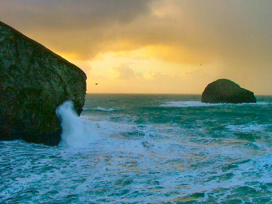 Trebarwith Strand in winter