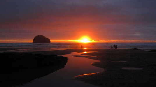 Sunset at Trebarwith Strand