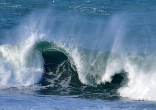 Storm waves at Trebarwith Strand