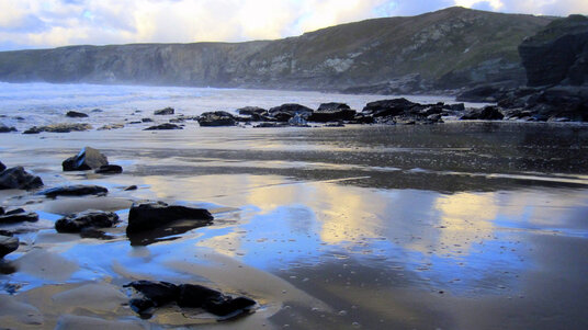 The beach at Trebarwith Strand