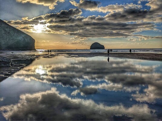 Reflections at Trebarwith Strand