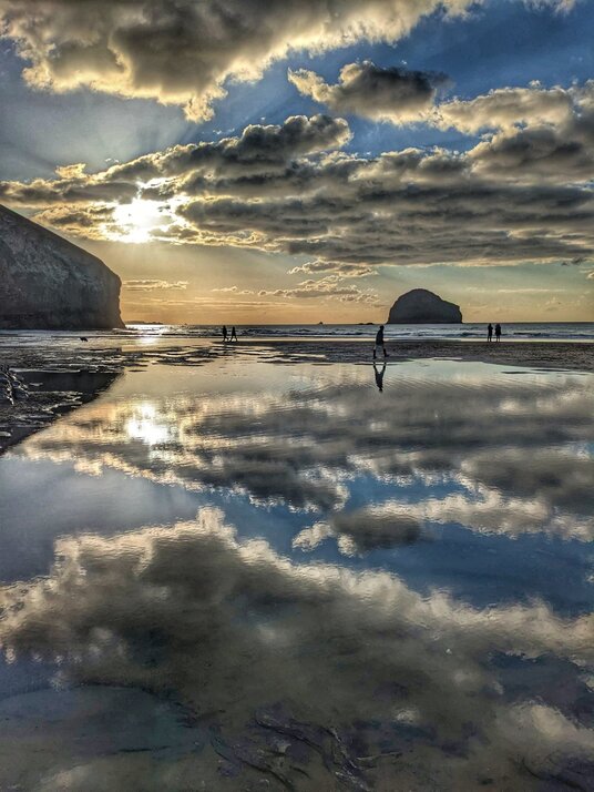 Reflections at Trebarwith Strand