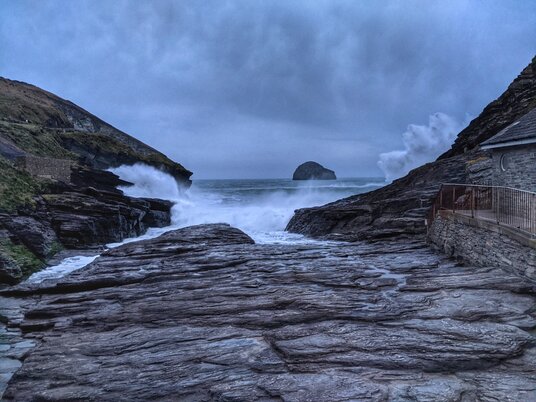 Rough seas at Trebarth Strand