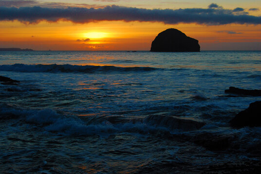 Sunset at Trebarwith Strand