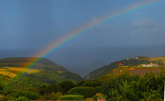 Rainbow over Trebarwith Valley