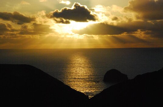 Sunset over Trebarwith Valley