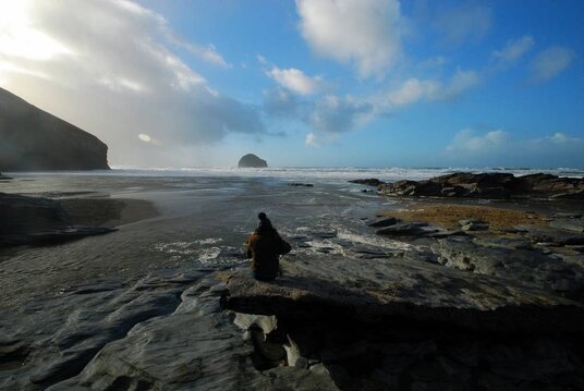 Trebarwith Strand in winter