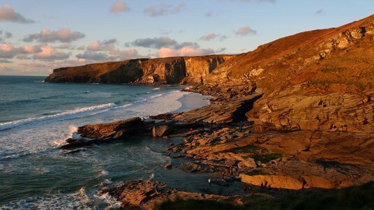 View over Trebarwith Strand from the Port William