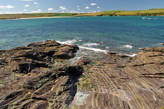 Stripey rocks at Trebetherick